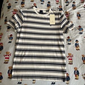 Scotch and soda blue and white stripped t shirt NWT short sleeve